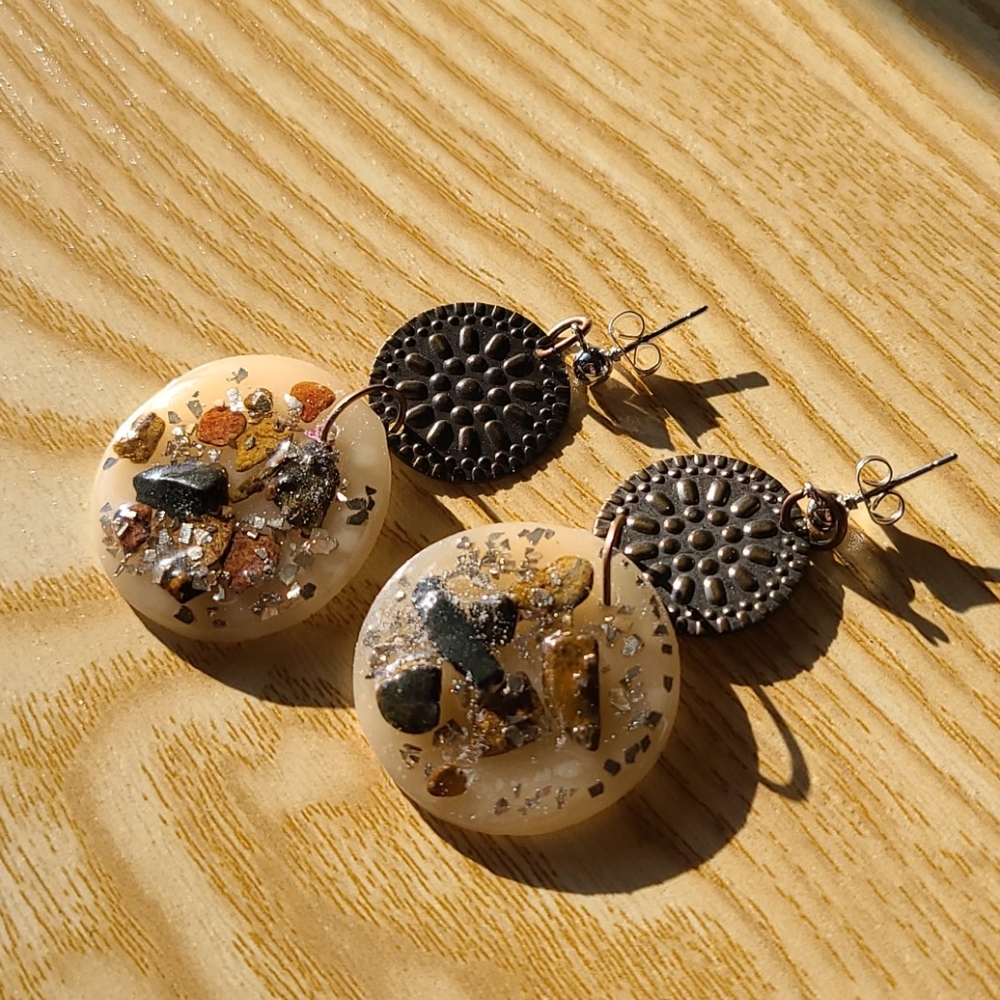 Pewter Stone Earrings